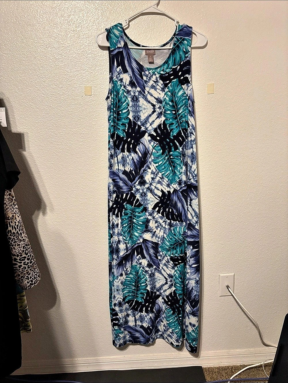Chico's Tropical Print Maxi Dress Size 1 Like New